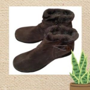 Carroll Reed brown lined inside zipper fall and winter ankle boots Monica
